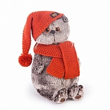 Мягкая игрушка BUDI BASA Ks25-075 Басик в вязаной шапке и шарфе 25 см